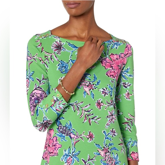 New Lilly Pulitzer Sophie Gecko Green Brewsters Bloom 3/4 sleeve dress XXL - Picture 8 of 8